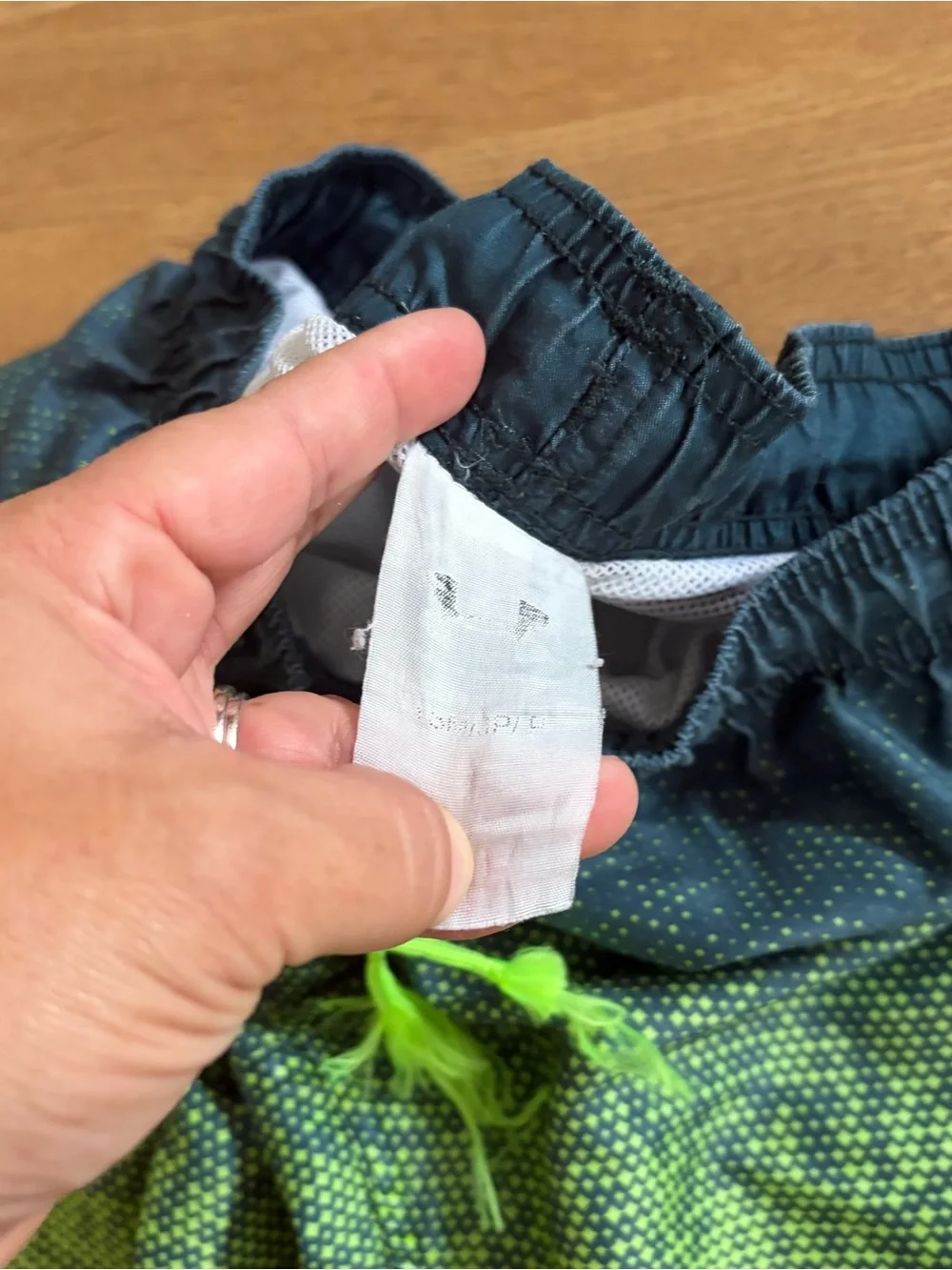 Under Armour Teal and Neon Green Boys' Swim Shorts trunk Sz S